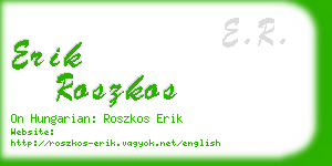 erik roszkos business card